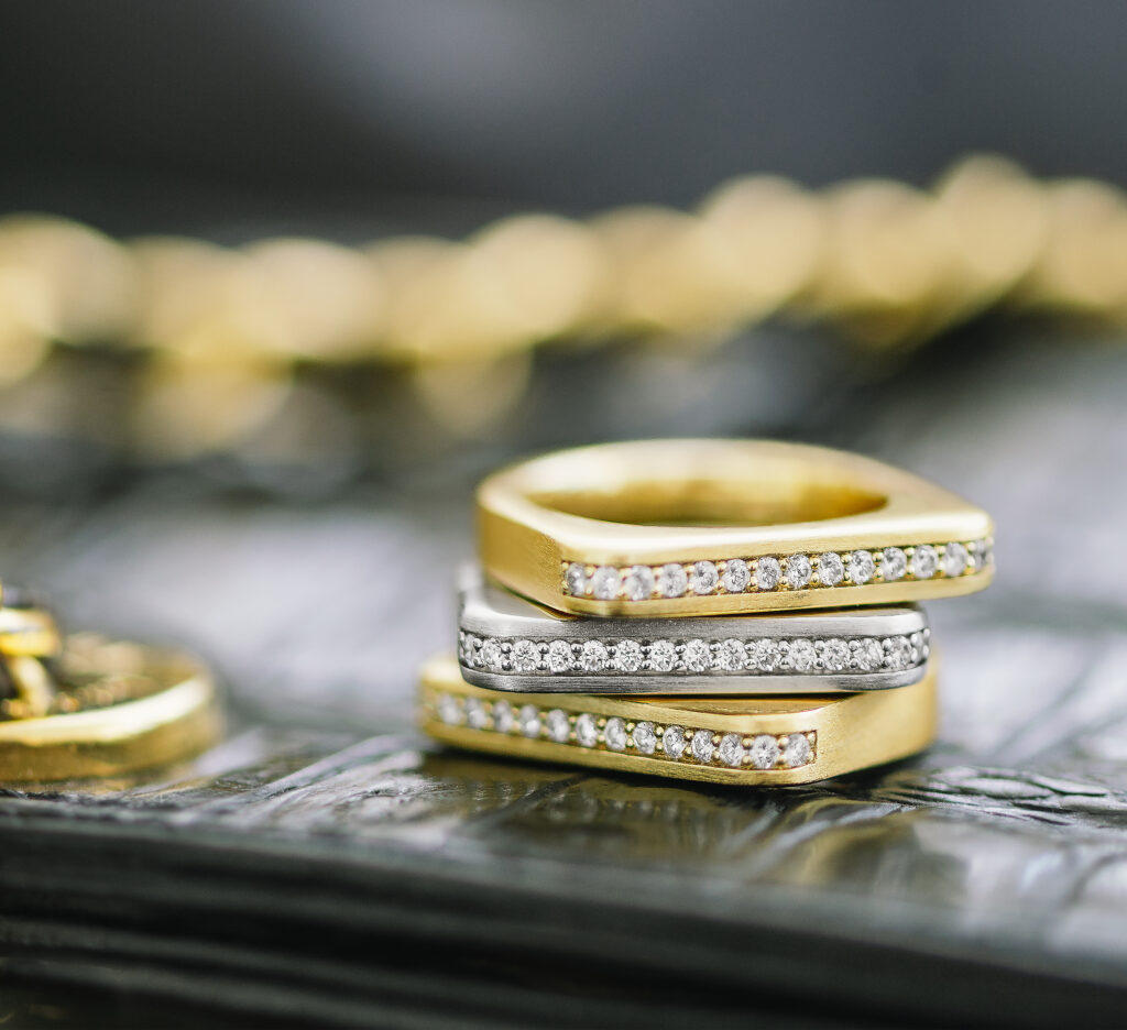 quinn angolosa goldschmuck set ring brillanten